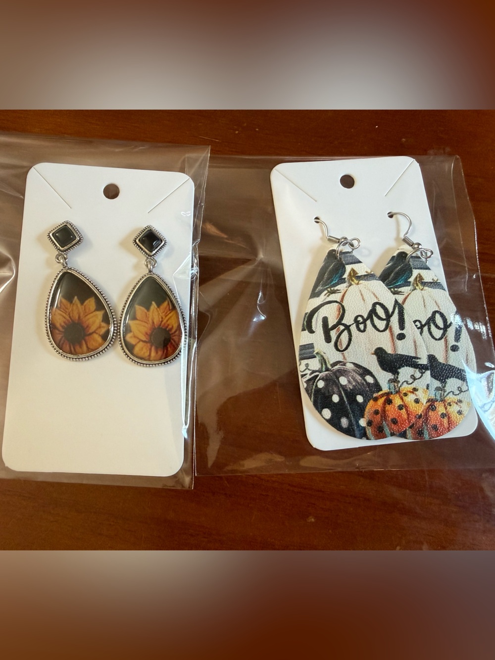 Fall Halloween & sunflower Earrings 2pk